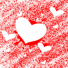 valentine hearts background with bloody splash 