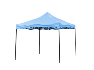 Blue rain tent.
