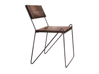 Wooden chair steel legs