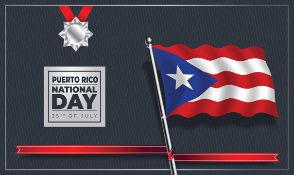 Puerto Rico National Day, Vector Template Design
