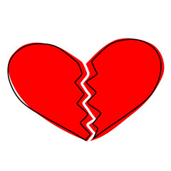 Illustration breaking heart symbols 