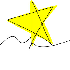 illustration of a star with scribble style 