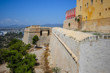 Baluard de Sant Jordi ("Bastion of Saint George") on the fortifications of Eivissa, the capital city of Ibiza in the Balearic Islands, Spain - Medieval fortification in the Mediterranean Sea