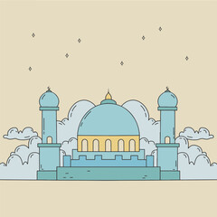 Simple mosque vector. Flat illustration
