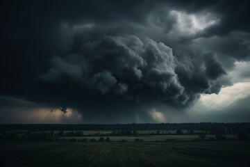 Obraz na płótnie Canvas Dark clouds indicating a storm approaching. Generative AI