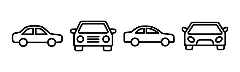 Car icon vector illustration. car sign and symbol. small sedan