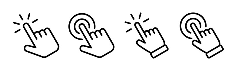 Hand click icon vector illustration. pointer sign and symbol. hand cursor icon - obrazy, fototapety, plakaty