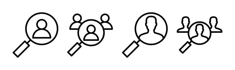 Hiring icon vector illustration. Search job vacancy sign and symbol. Human resources concept. Recruitment