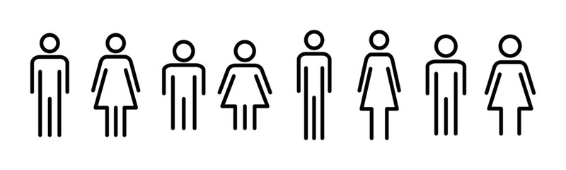 Man and woman icon vector illustration. male and female sign and symbol. Girls and boys