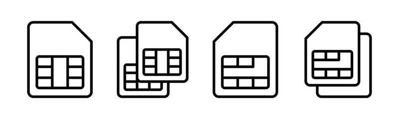 Sim card icon vector illustration. dual sim card sign and symbol
