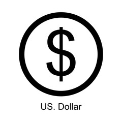 American dollar currency symbol on white background