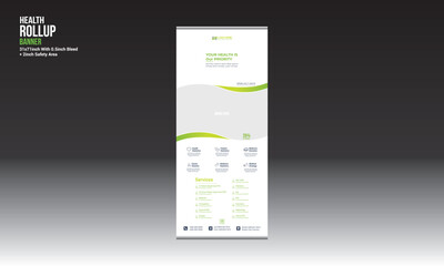 roll up banner design for health and any best use