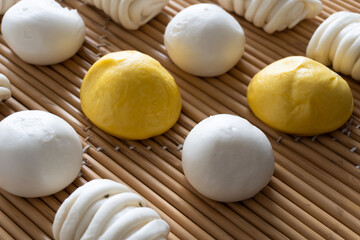 Fototapeta na wymiar Wowotou, Steamed bun, traditional Chinese snack, delicious and healthy coarse grain food. It`s also very nutritious