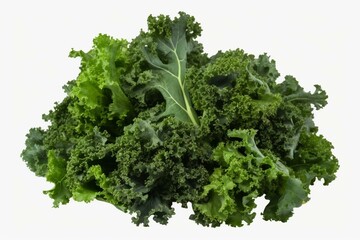 Transparent PNG of isolated kale leaf salad vegetable. Generative AI