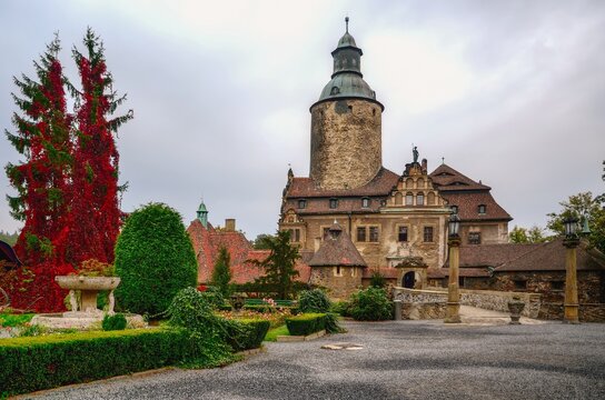 Lesna, Poland - October 2, 2014:  Czocha castle is situated in Lesna Village, Lower Silesia. It is a defensive castle from 13th century, at present it accommodates a hotel and museum.