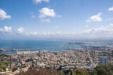 Naklejka premium The cityscape of Haifa city and metropolitan area