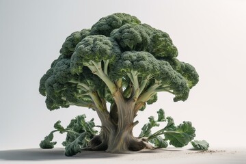 A white background with a broccoli on it. Generative AI