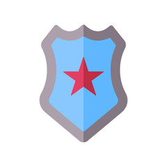 Law enforcement flat icon for law, guardian, guard, emblem, badge, protect, police, security, and shield logo	