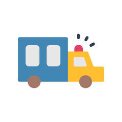 Prison Bus flat icon for attorney, prison, jail, legal, transportation, law, arrest, police, car, and prisoner transport vehicle logo