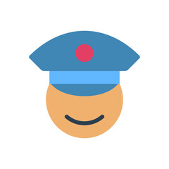 Police flat icon for law, user, head, fashion, clothes security, avatar, professions and jobs, policemen, investigation, job logo