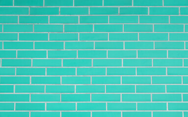 Texture of turquoise brick wall as background
