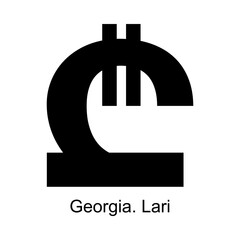 Lari currency symbol of Georgia on white background