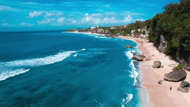 Aerial view of Bingin beach in Bali, Indonesia