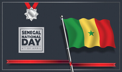 Senegal National Day, Vector Template Design