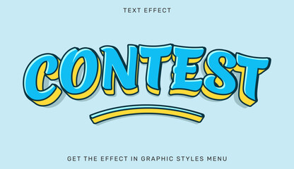 Contest text effect template in 3d style