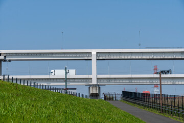 Fototapeta premium 首都高速横浜北線の風景