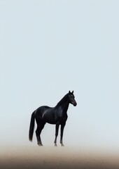 A horse in the fog. Generative AI