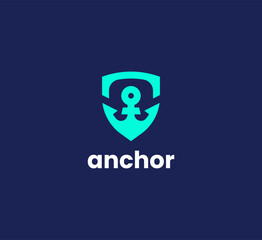 Anchor logo icon design template. Business symbol or sign.