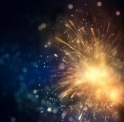 Fototapeta premium Christmas night light background, light navy, and amber, celebration background. Generative Ai. 