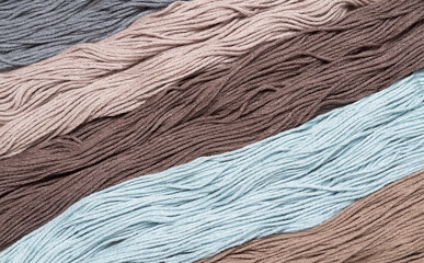 Cotton threads for embroidery in different colors