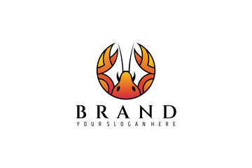 lobster or shrimp for seafood logo