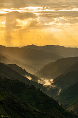 sunsent in the Colombian mountains