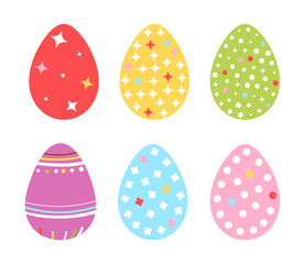 easter eggs set flat vector