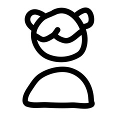 sister of happy family hand drawn icon