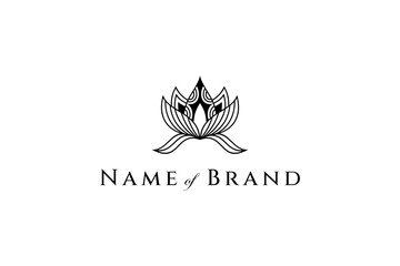 lotus zentangle vector art, flower doodle, abstract lotus flower logo