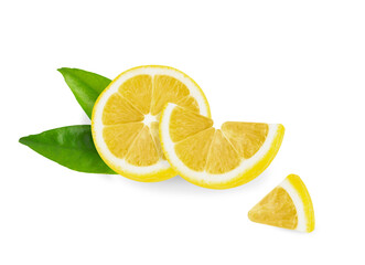 Closeup fresh lemon fruit isolated on white background, food and healthy concept
