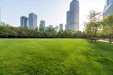 Fototapeta premium skyscrapers in the park