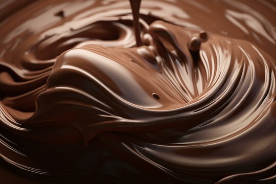 3D-rendered illustration of a luscious chocolate cream background. Generative AI