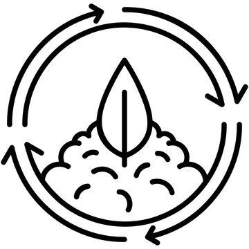 compostable icon. bio degradable symbol. line icon vector stock