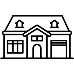 home icon. city building symbol. line icon vector stock