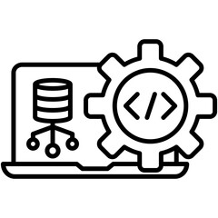 System analysis Icon. Database Software Symbol. Line Icon Vector Stock