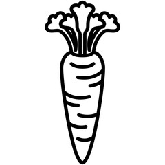 Carrot Icon. Vegetable Healthy Symbol. Line Icon Vector Stock