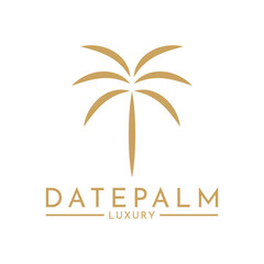 Luxury simple minimalist date palm gold logo design template