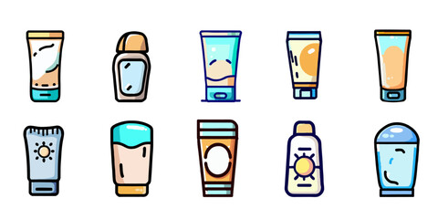 sunscreen vector set collection graphic clipart deesign