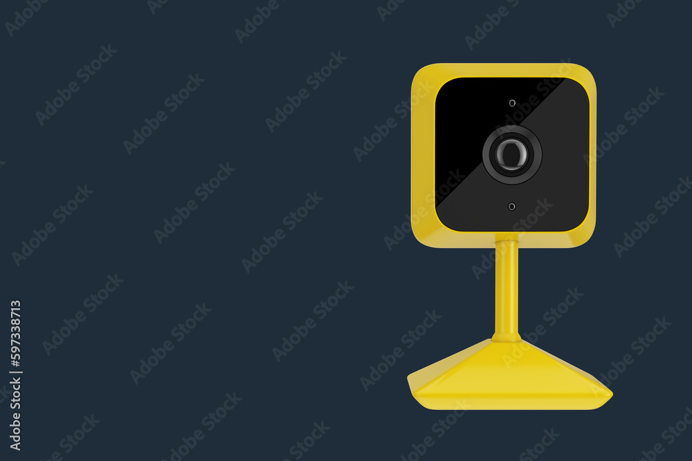 Aufkleber Yellow Modern Web Camera. 3d Rendering
