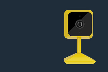 Yellow Modern Web Camera. 3d Rendering